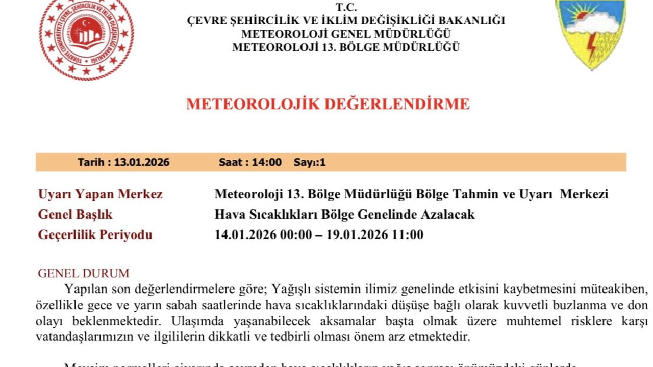 Meteorolojiden Buzlanma ve Don Uyarısı
