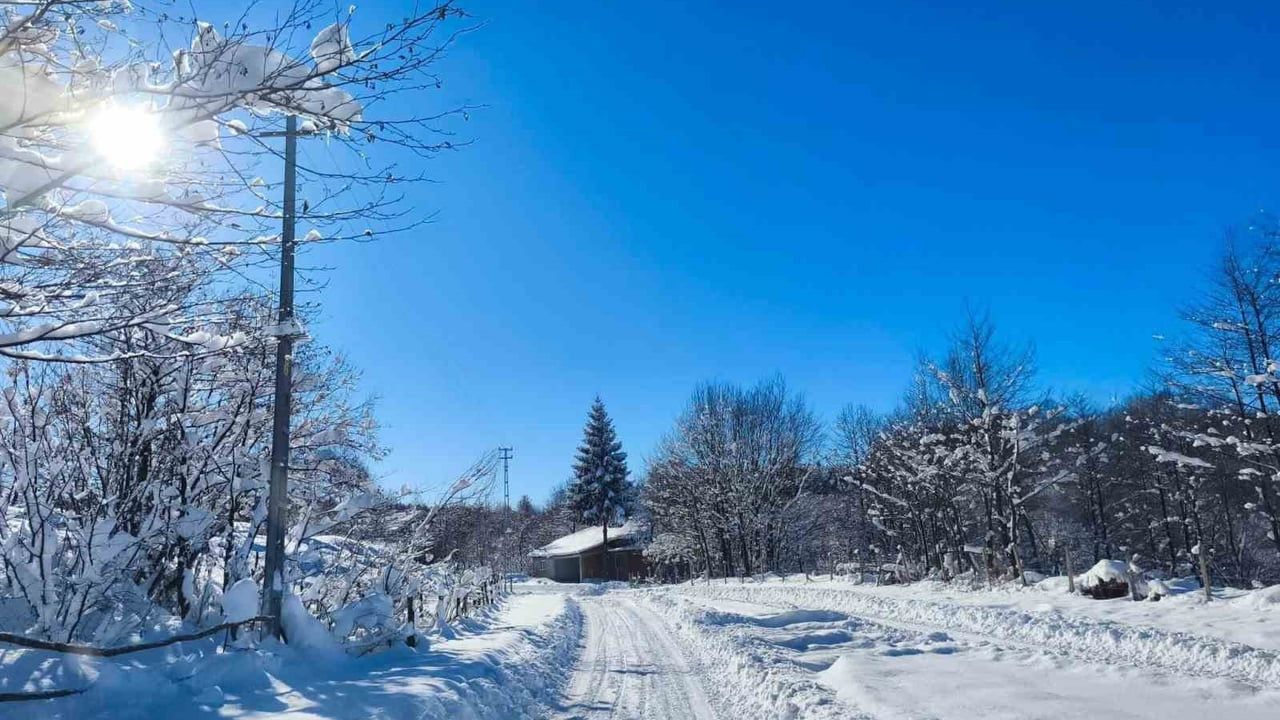 Ordu'da Karla Kaplanan Yüksek Kesim Manzaraları