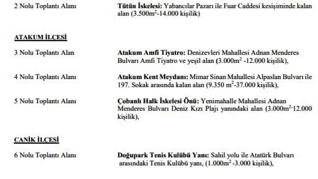 Samsun'da 2026 İçin Toplantı ve Gösteri Alanları Belirlendi