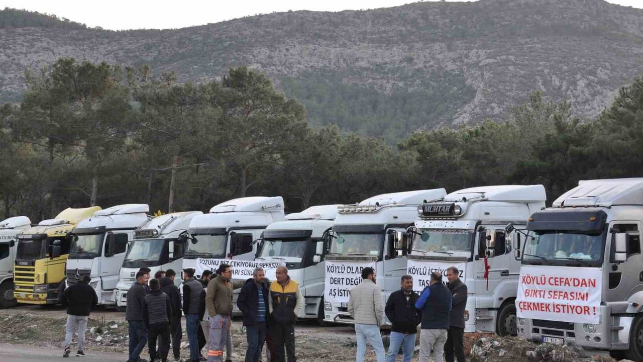 Silifke Kamyoncularından Taşeron Firmalara Sert Tepki