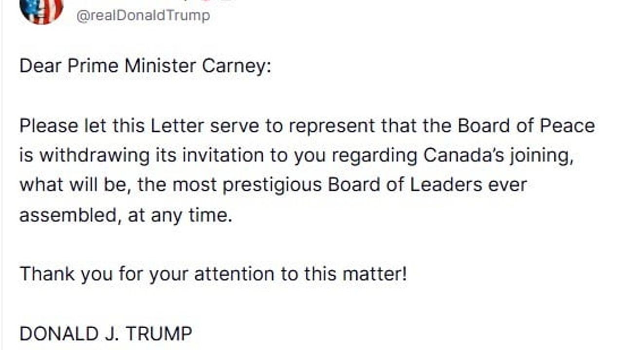 Trump, Kanada Başbakanı Carney’e Gazze Davetini Geri Çekti