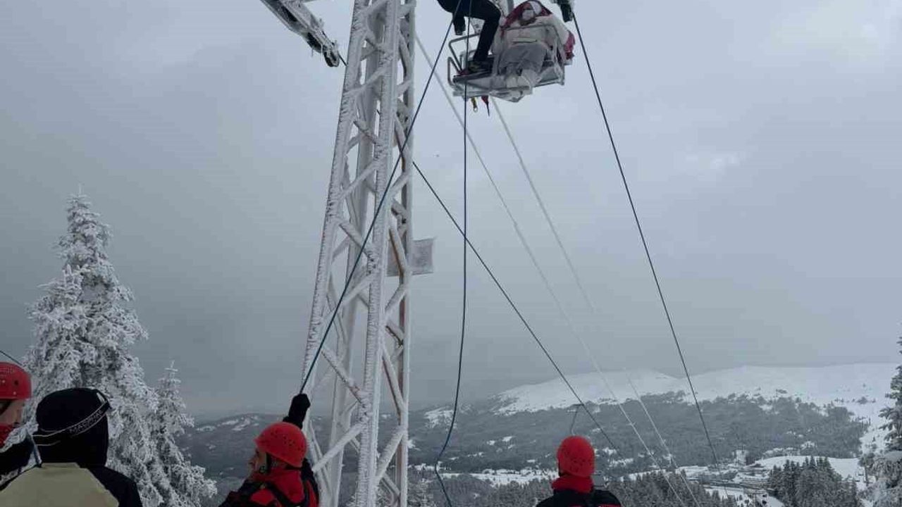 Uludağ'da Telesiyej Arızası: 40 Tatilci Mahsur Kaldı