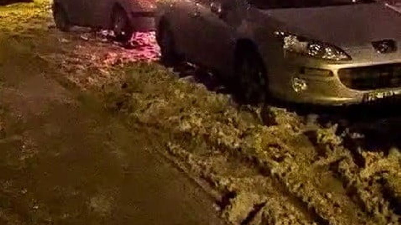 Yakutiye'de Park Halindeki Araçta Yangın Çıktı