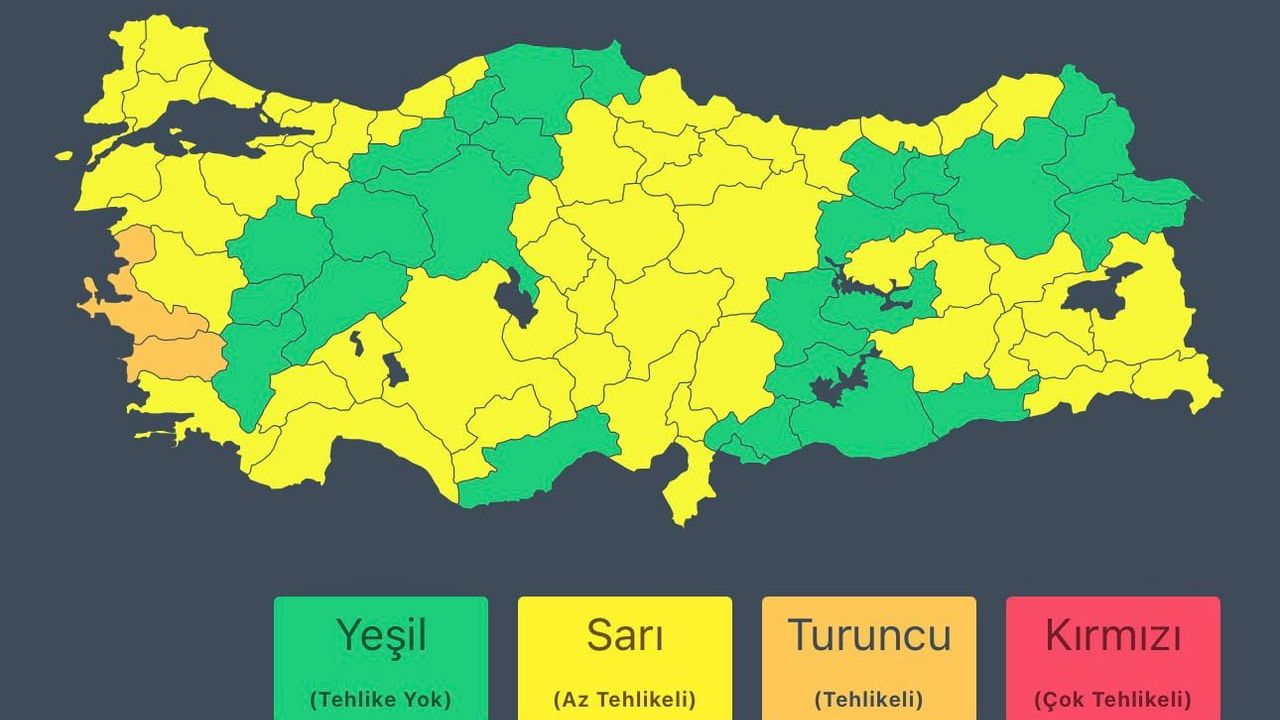 Tekirdağ, Edirne ve Kırklareli İçin Sarı Kodlu Uyarı