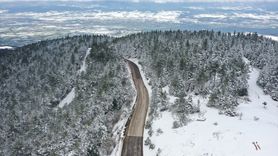 Bolu'da Kış Manzaraları Hava Görüntüleriyle Belgelendi