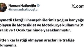 Elazığ'da Motosiklet ve Motokurye Kullanımı Yasaklandı
