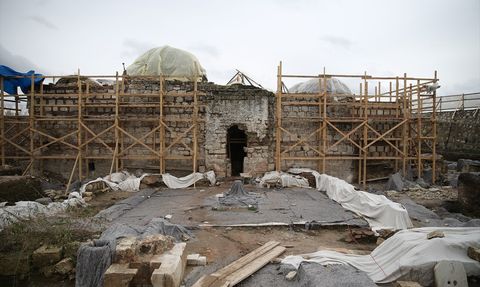 Edirne'deki Gazi Mihal Hamamı Restorasyonu Devam Ediyor