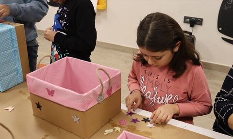 Gaziantep'te Öğrenciler Yarıyıl Tatilinde Geri Dönüşüm Etkinlikleriyle Zaman Geçiriyor