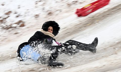Kayseri'de Kar Tatili Eğlencesi