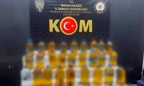 Bursa'da 227 Litre Sahte Alkol Ele Geçirildi