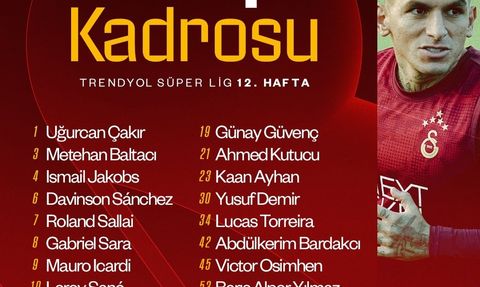 Galatasaray'ın Kocaelispor Maçı Kamp Kadrosu Açıklandı
