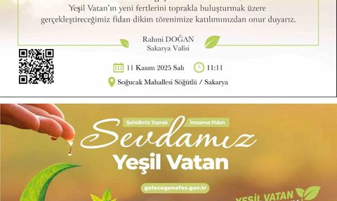 Sakarya'da 11 Kasım Ağaçlandırma Etkinliği Düzenlenecek