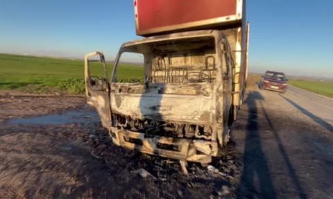 Çorlu'da Seyir Halindeyken Yanan Kamyonet Demir Yığınına Dönüştü