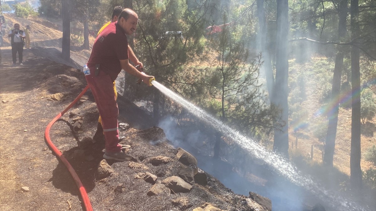 Kahramanmaraş'ın Onikişubat ilçesinde, henüz belirlenemeyen nedenle çıkan orman yangınına Orman...