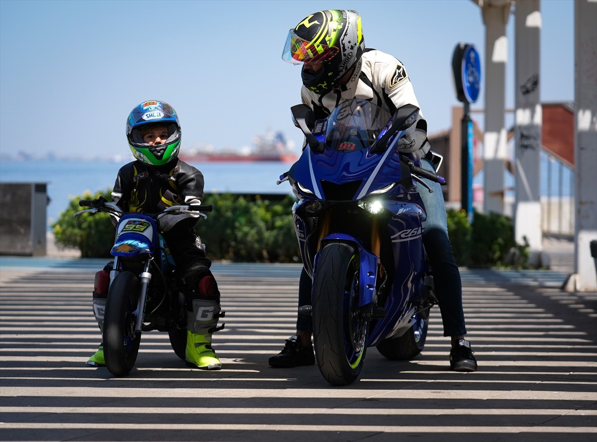 Motosiklet üzerinde henüz 5 yaşında 2 kupa ve bir madalya kazanan Atlas Pars Pehlivan, milli...