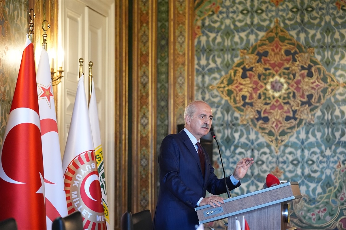 TBMM Başkanı Numan Kurtulmuş, İstanbul Üniversitesi'nde düzenlenen "Kıbrıs Barış Harekatı'nın 50....