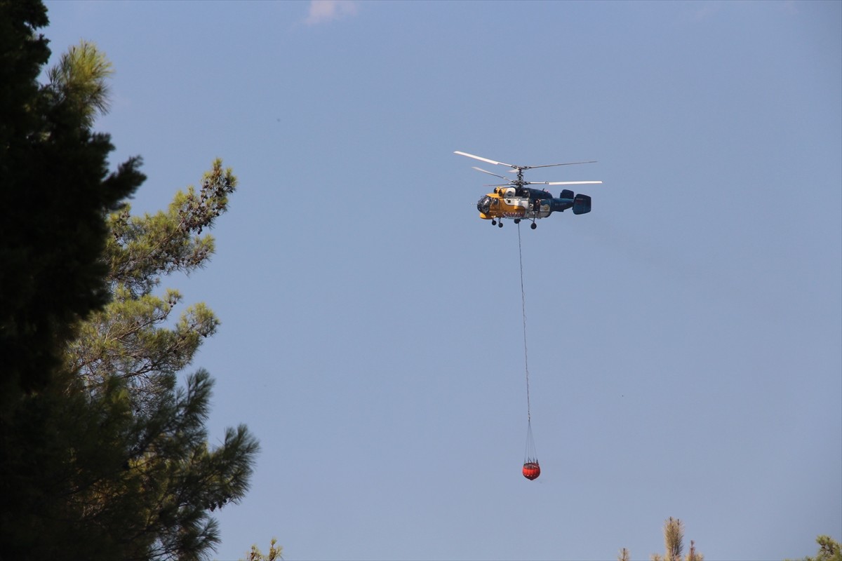 Antalya'nın Serik ilçesinde, ormanlık alanda çıkan yangın havadan ve karadan müdahaleyle kontrol...