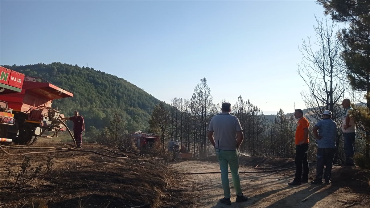 Bursa'nın Orhaneli ilçesinde arazide başlayıp ormanlık alana sıçrayan yangın ekiplerin kısa...