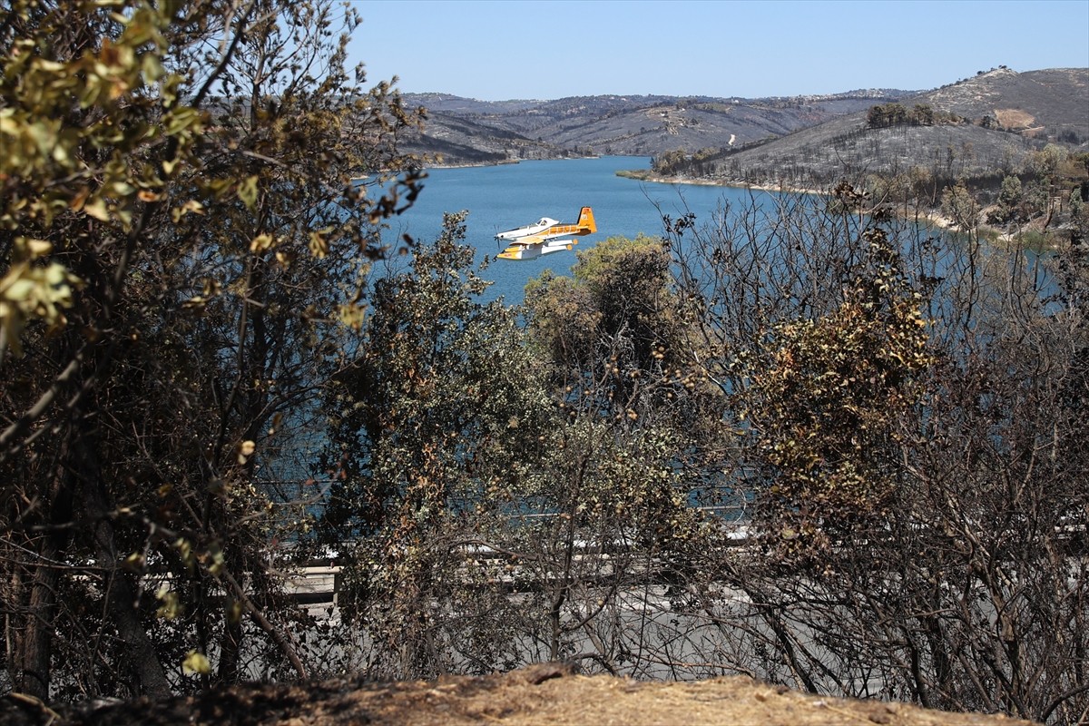Türkiye'nin yangınla mücadele eden Yunanistan'a destek amacıyla gönderdiği hava araçları, yangına...