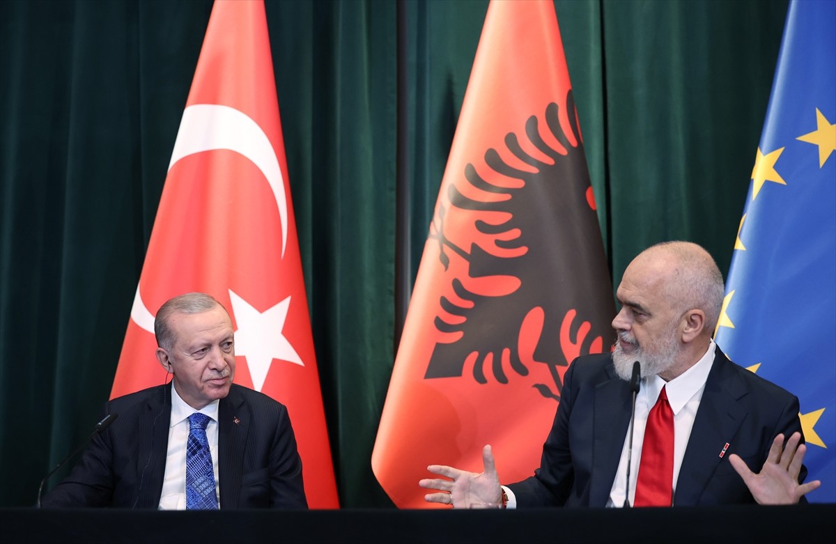 Cumhurbaşkanı Recep Tayyip Erdoğan ve Arnavutluk Başbakanı Edi Rama huzurunda, ortak basın...