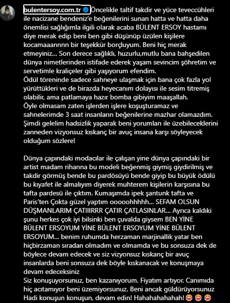 Bülent Ersoy'dan Eleştirilere Yanıt Geldi: 'Sefam Olsun, Düşmanlarım Çatlasın!'