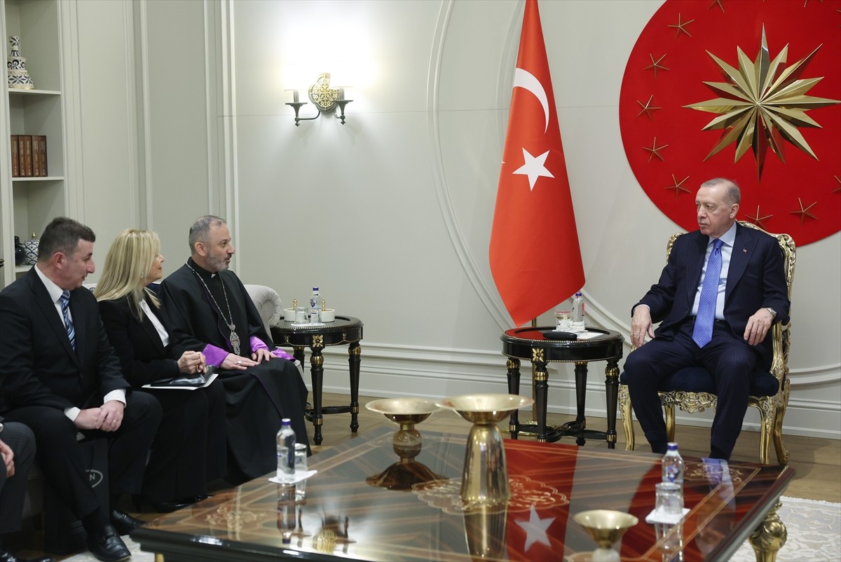 Cumhurbaşkanı Recep Tayyip Erdoğan, Türkiye Ermeni Katolik Cemaati Ruhani Reisi Vartan Kerabaydzar...