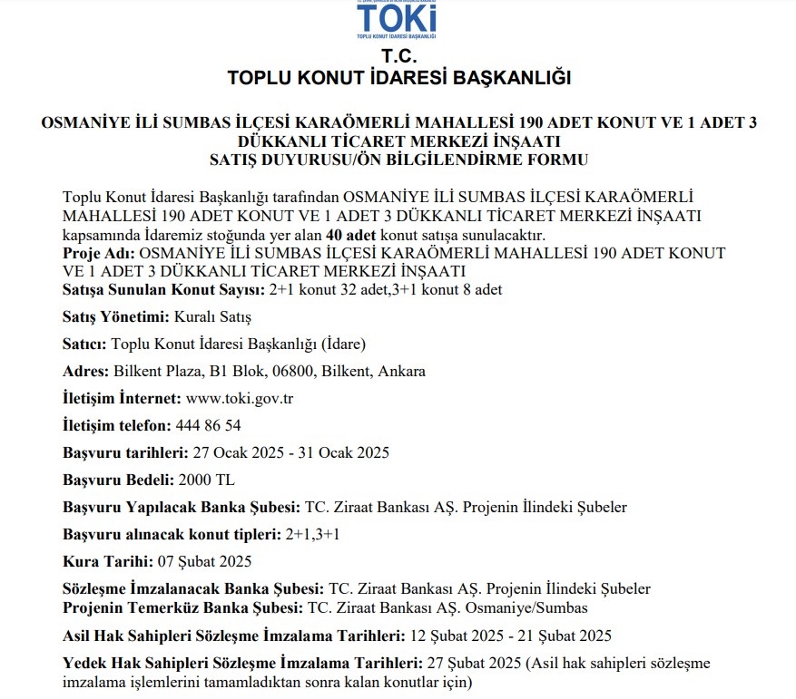 Devletten Osmaniye’ye müjde! 2+1 3+1 yüzlerce yeni konut ve ticaret merkezi inşaatı başlıyor 