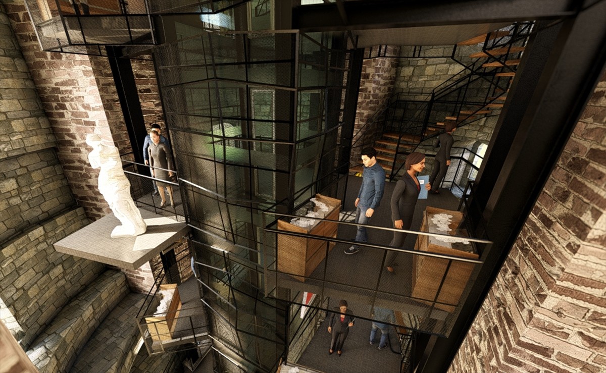 Roma yapılarından Makedon Kulesi'nin, Kültür ve Turizm Bakanlığınca 2021'de başlanan restorasyonun...