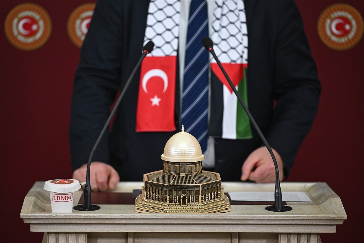 TBMM Türkiye-Filistin Parlamentolar Arası Dostluk Grubu Başkanı ve TBMM İdare Amiri Hasan Turan...