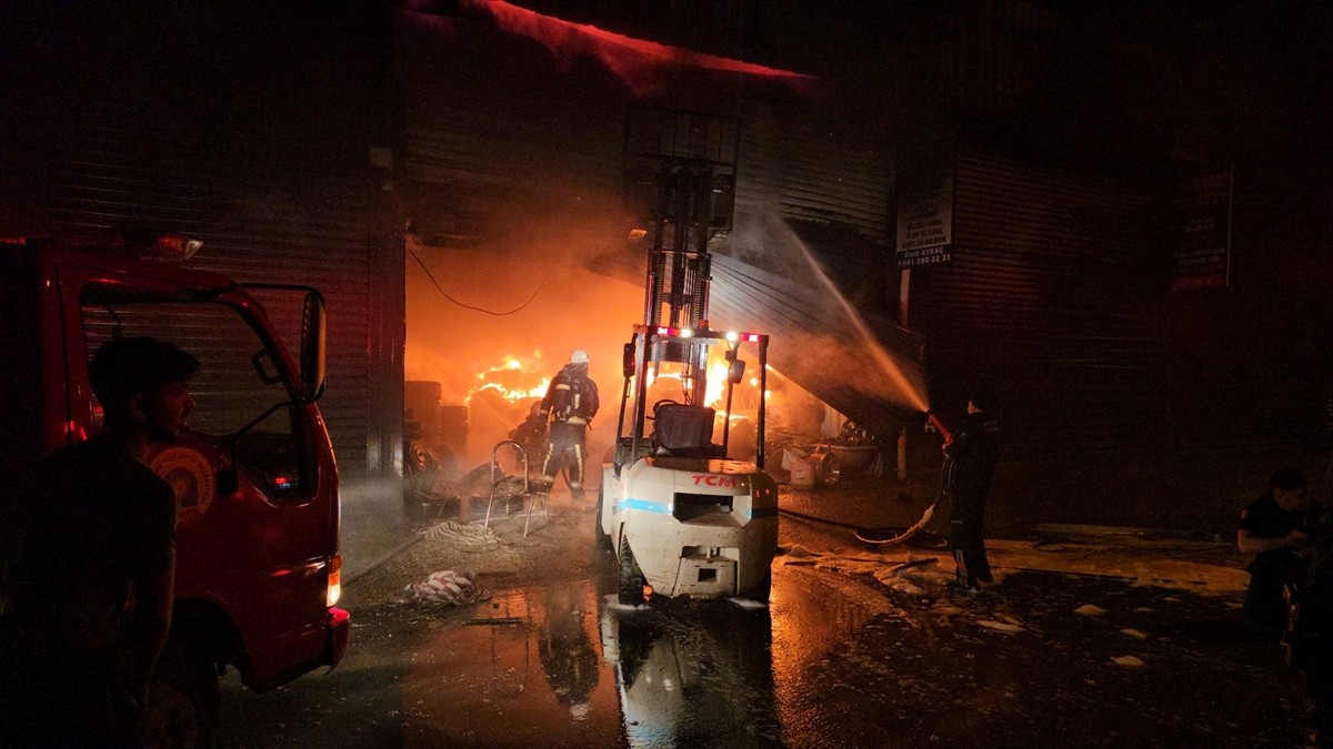 Antalya'nın Manavgat ilçesindeki sanayi sitesinde çıkan yangında 3 iş yerinde hasar oluştu.