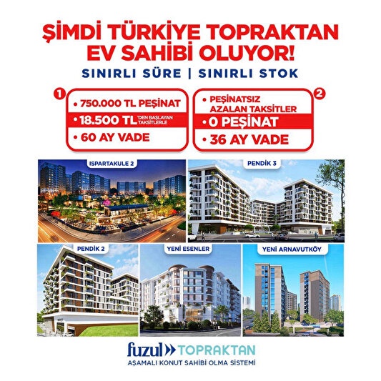 İstanbul’da 18.500 TL ödeyerek ev sahibi olacaksınız! Şartlar ortadan kaldırıldı 