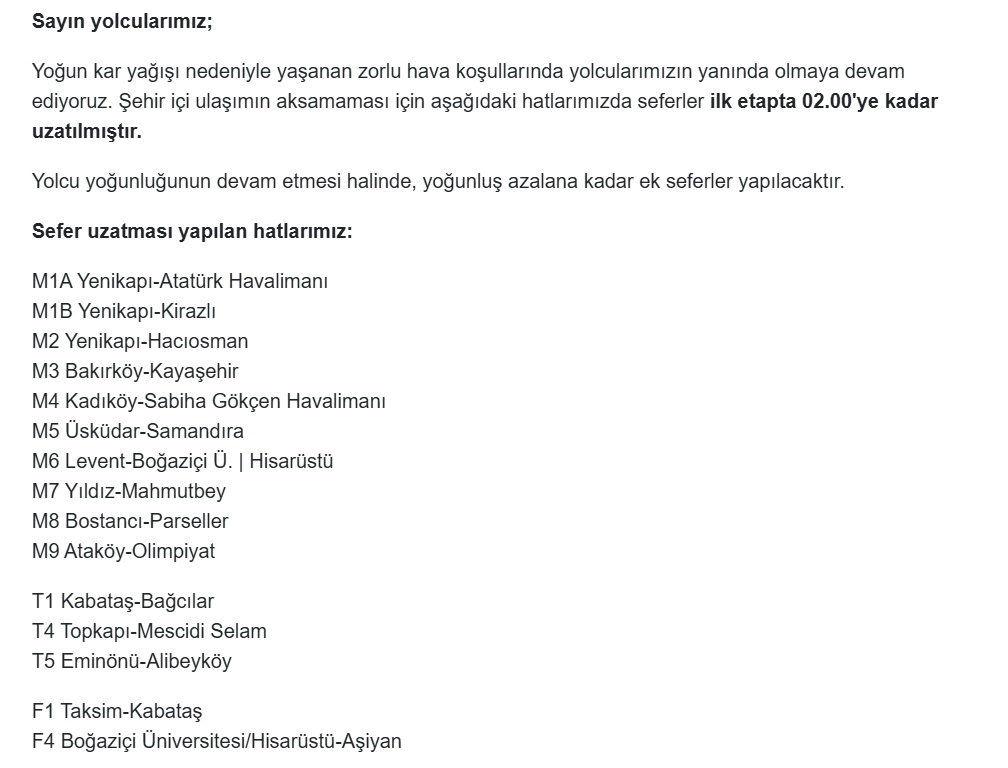 İstanbul ulaşımında alarm verildi: O seferler sabaha kadar uzadı