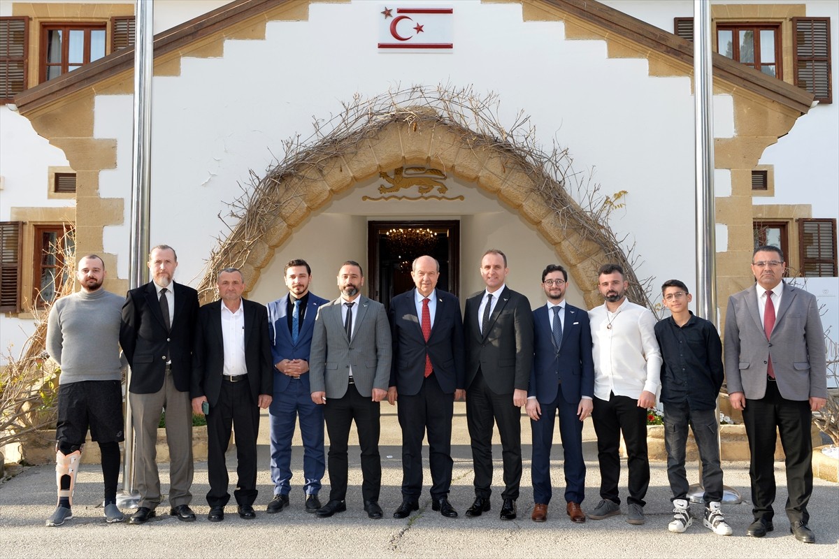 Kuzey Kıbrıs Türk Cumhuriyeti (KKTC) Cumhurbaşkanı Ersin Tatar (sağ 3), Türkiye Geleneksel Türk...