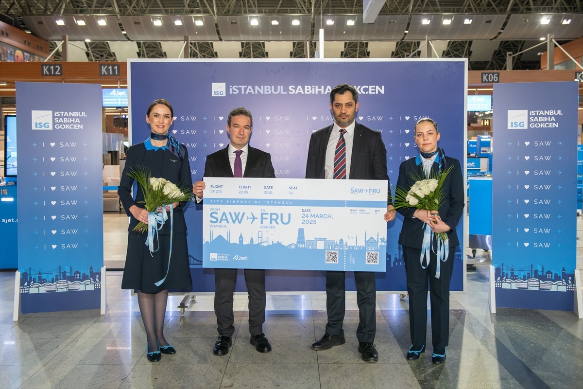 AJet, İstanbul Sabiha Gökçen Havalimanı'ndan Kırgızistan'ın başkenti Bişkek'e ilk uçuşunu...