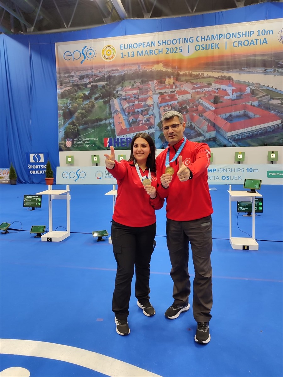 Avrupa Havalı Silahlar Şampiyonası'nda 10 metre havalı tabanca karışık takım kategorisinde...