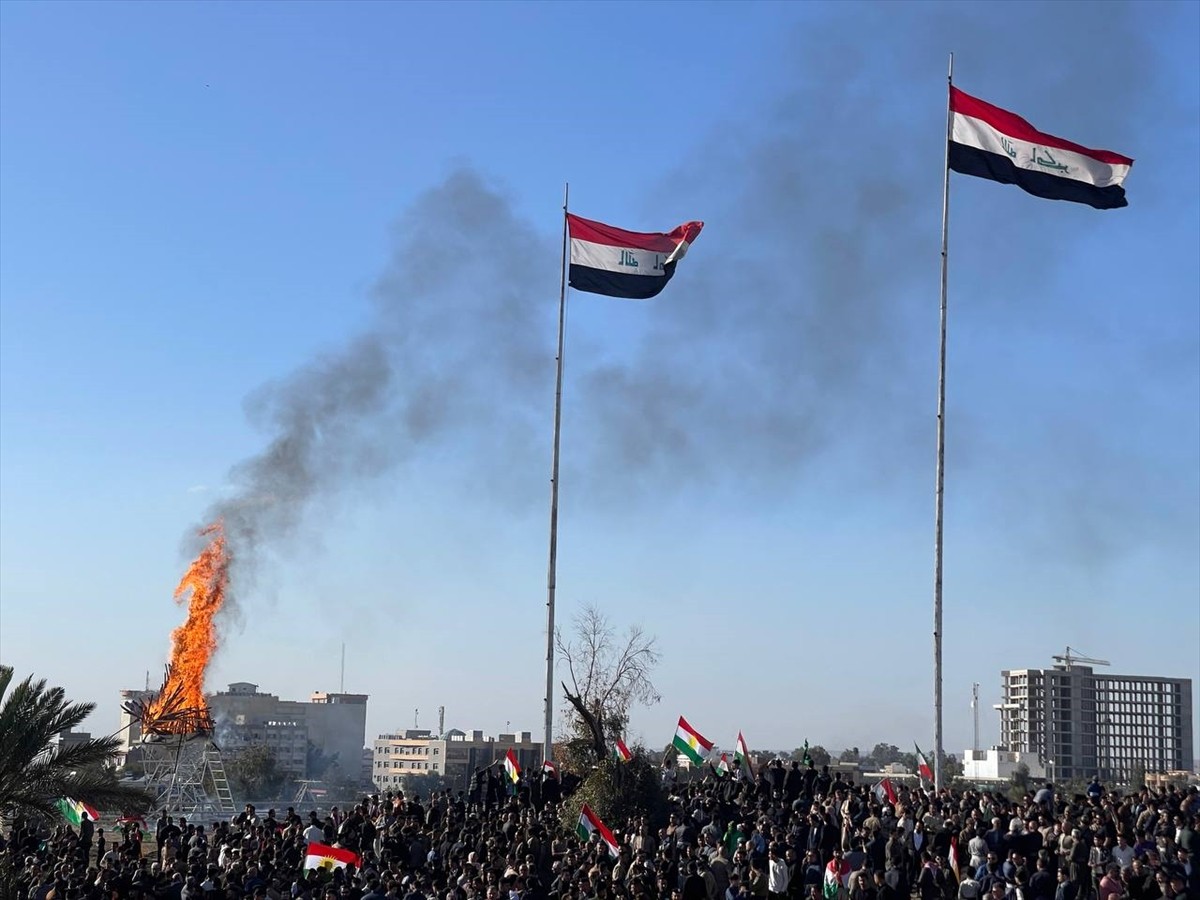 Baharın başlangıcını temsil eden Nevruz Bayramı Irak'ın Kerkük kentinin çeşitli yerlerinde...