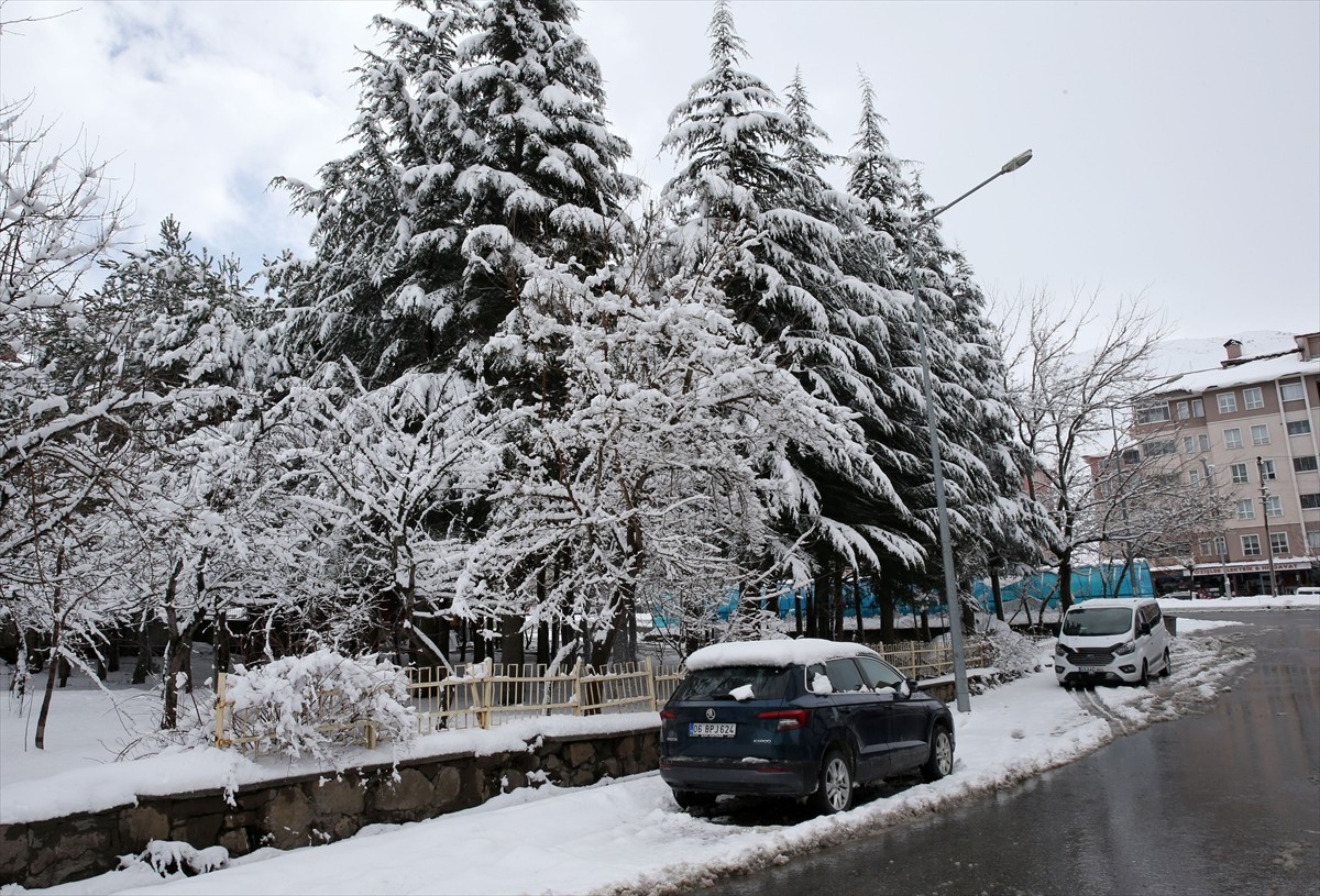 Bitlis'te dünden bu yana aralıklarla devam eden kar yağışı sonrasında etraf yeniden beyaza...