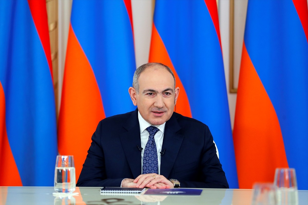 Ermenistan Başbakanı Paşinyan, Ermenistan'ın başkenti Erivan'daki Başbakanlık binasında Türk basın...