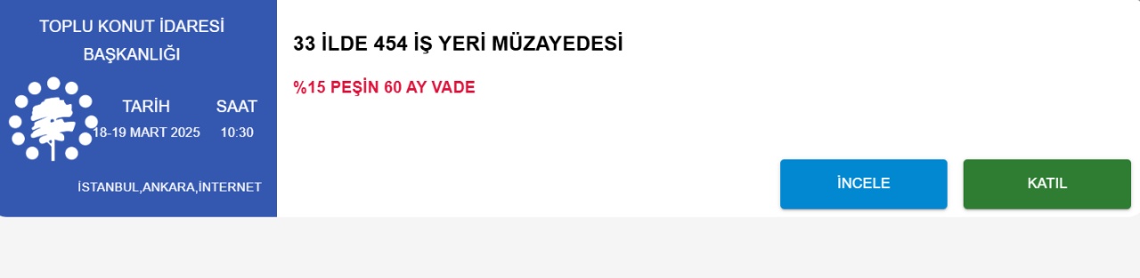 Niğde'den Samsun'a, İzmir'den Malatya'ya 33 ilde TOKİ işyeri müjdesi! Emlak Müzayede'de açıklandı