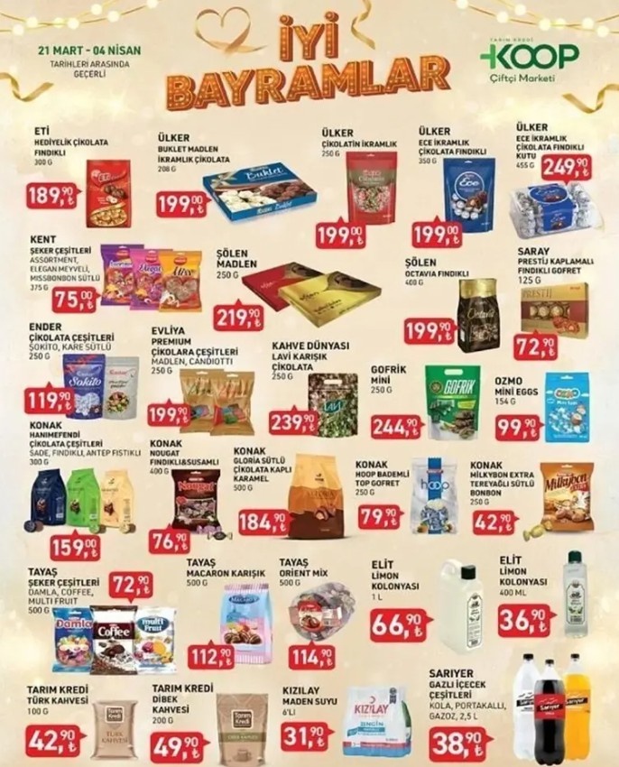 Tarım Kredi bayram öncesi yine yaptı yapacağını... Kahve, Çikolata, Kolonya ve Daha Neler Neler... Rekor indirime girdi 