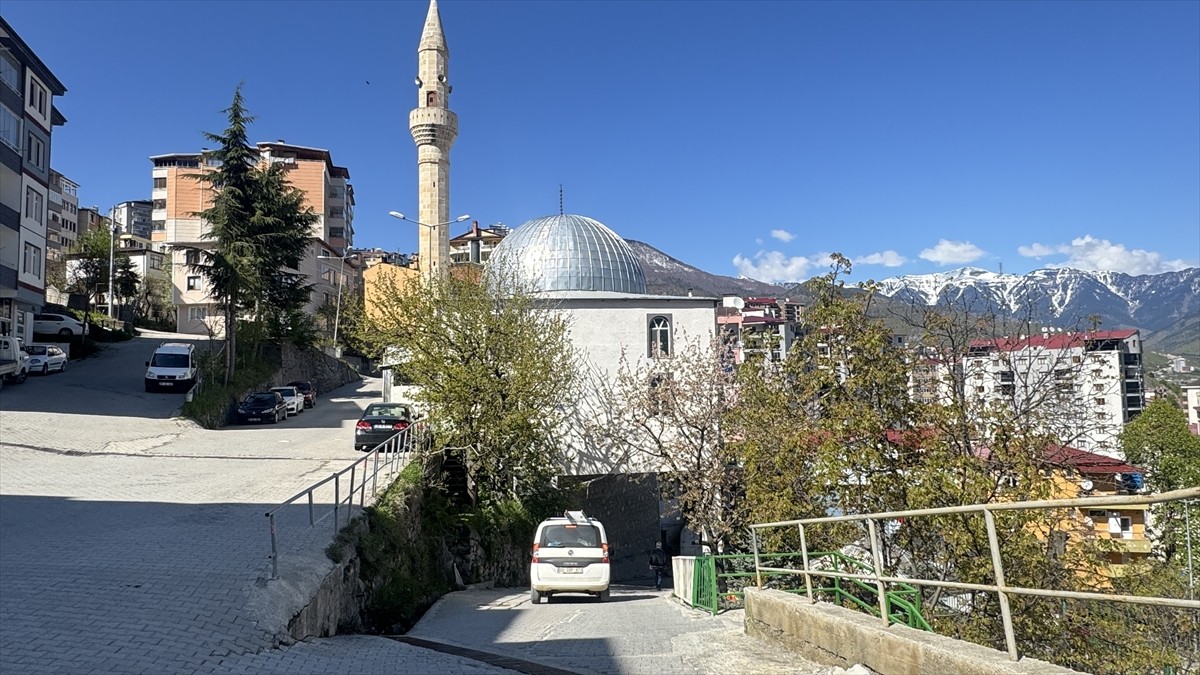 Artvin'de, 1973 yılında arazi şartları nedeniyle yolun kapanmaması için bir kolonu mahalle yolu...