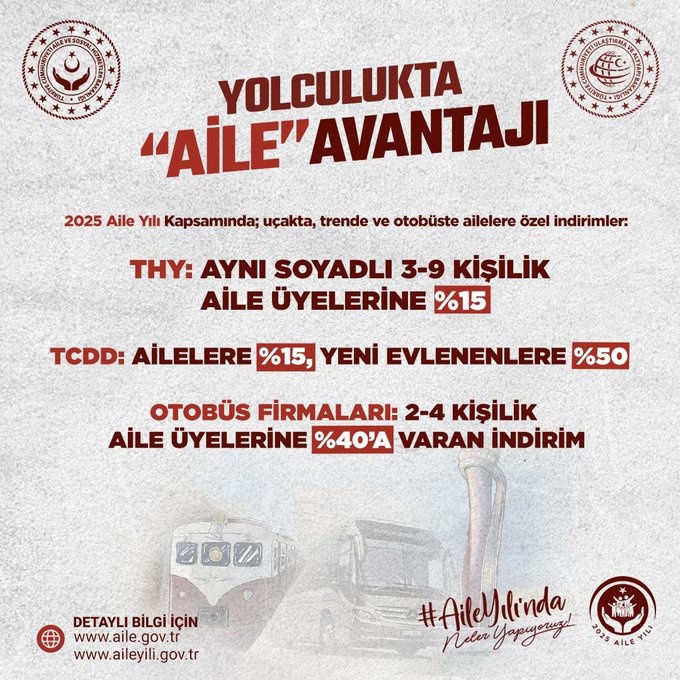 En az 2-4 kişilik ailelere yeni müjde! Devletten uçak, tren, otobüs biletlerinde yüzde 50 indirim açıklandı
