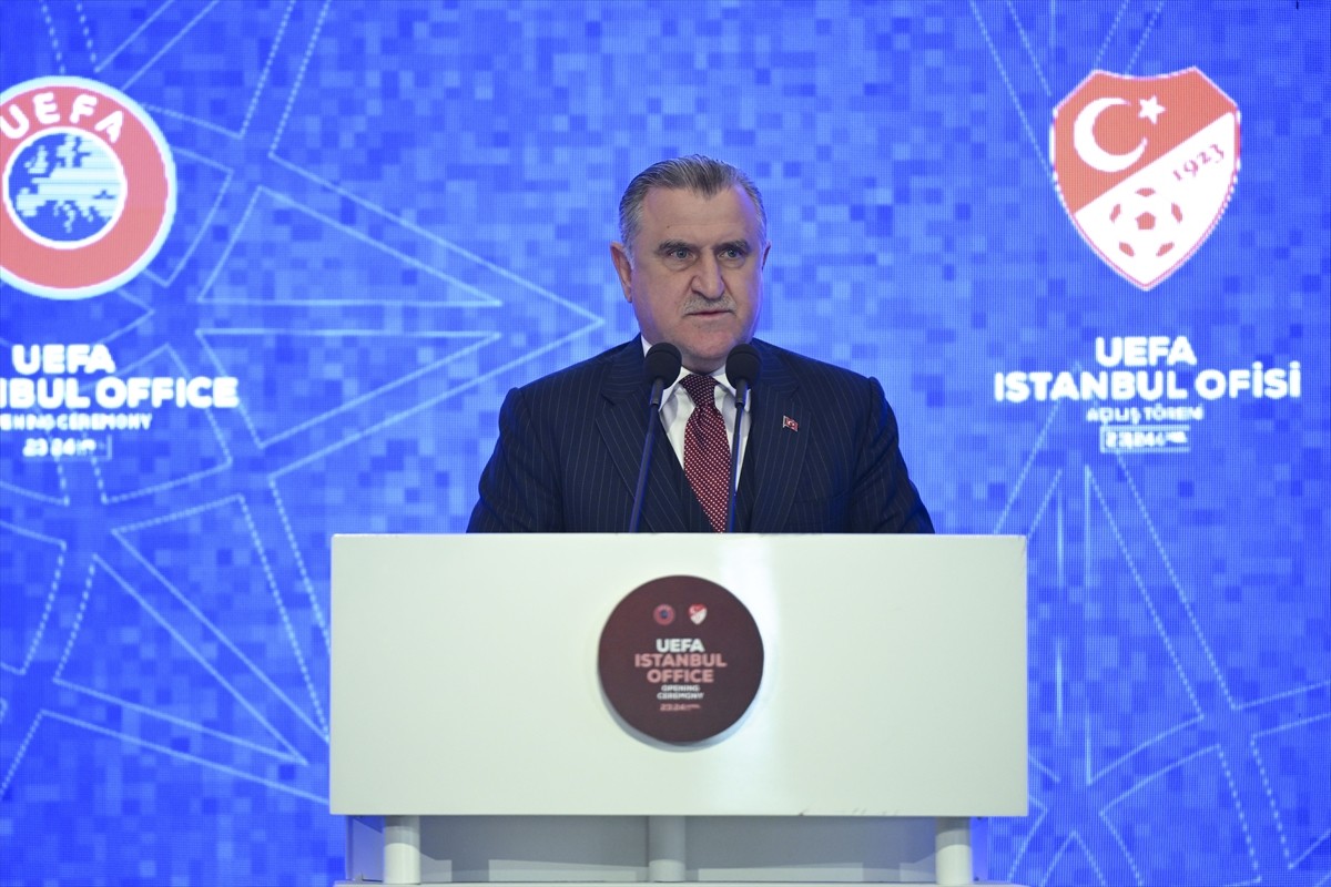 Gençlik ve Spor Bakanı Osman Aşkın Bak, UEFA İstanbul Temsilciliği açılış törenine katılarak...