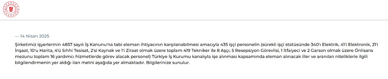 Tüm ülkeye TEİAŞ’tan personel alımı müjdesi: Nisan bitmeden yüzlerce kadrolu çalışan alınacak