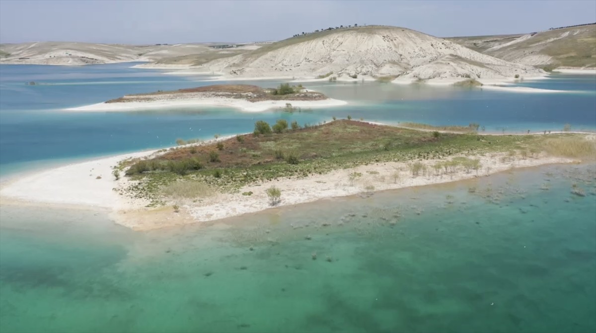 Adıyaman’ın Samsat ilçesinde Atatürk Baraj Göleti'nde bulunan ve halk arasında "Martı Adası"...