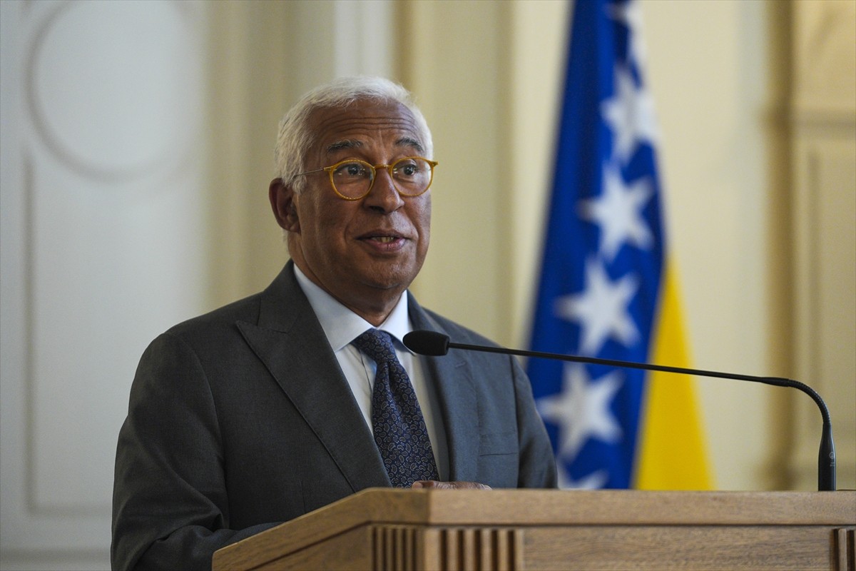 Avrupa Birliği (AB) Konseyi Başkanı Antonio Costa (fotoğrafta), başkent Saraybosna'da Bosna Hersek...