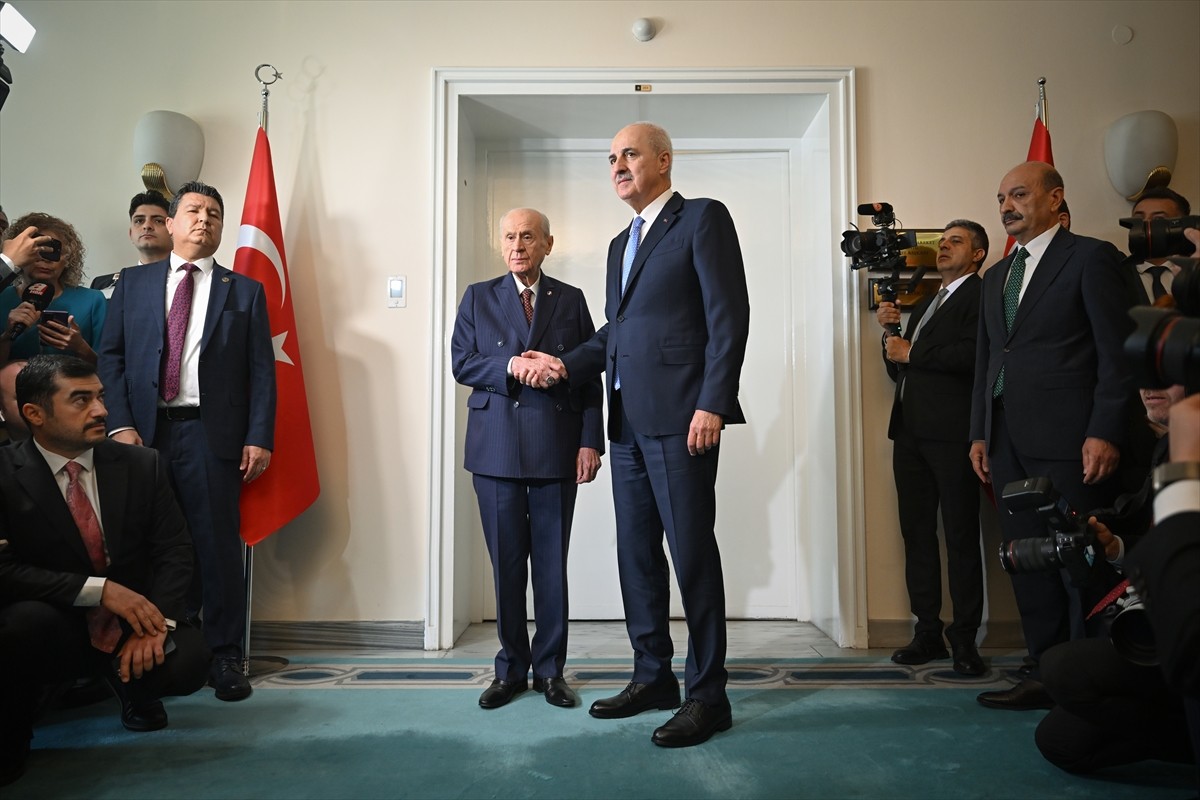 TBMM Başkanı Numan Kurtulmuş, MHP Genel Başkanı Devlet Bahçeli’yi Meclis’teki parti grubunda...