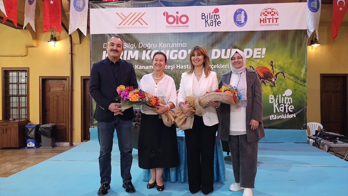 Çorum'da Hitit Üniversitesince, Bilim Kafe etkinlikleri kapsamında, "Kırım Kongo Kanamalı Ateşi...