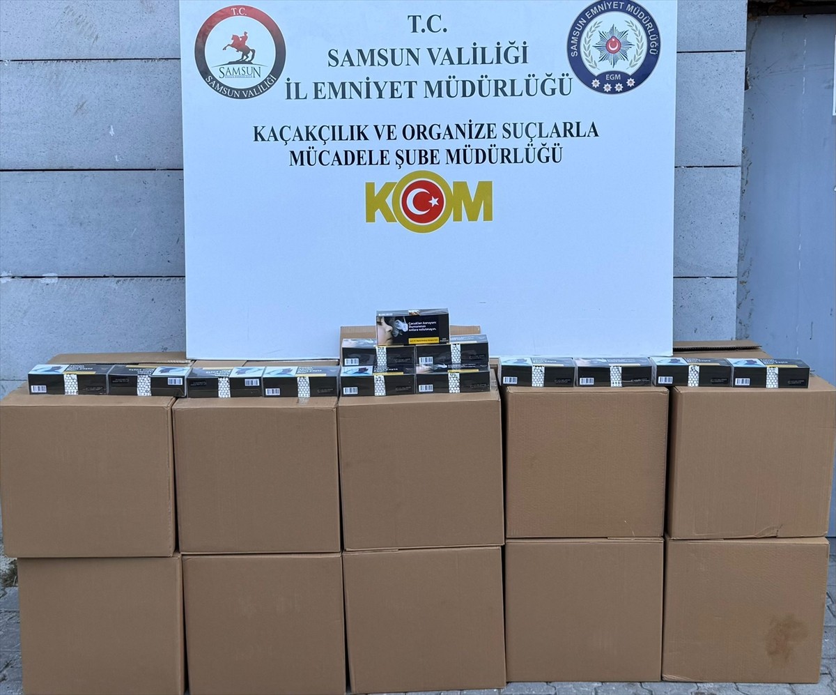 Samsun'un İlkadım ilçesinde 200 bin makaron (filtreli sigara kağıdı) ele geçirildi, 1 zanlı...