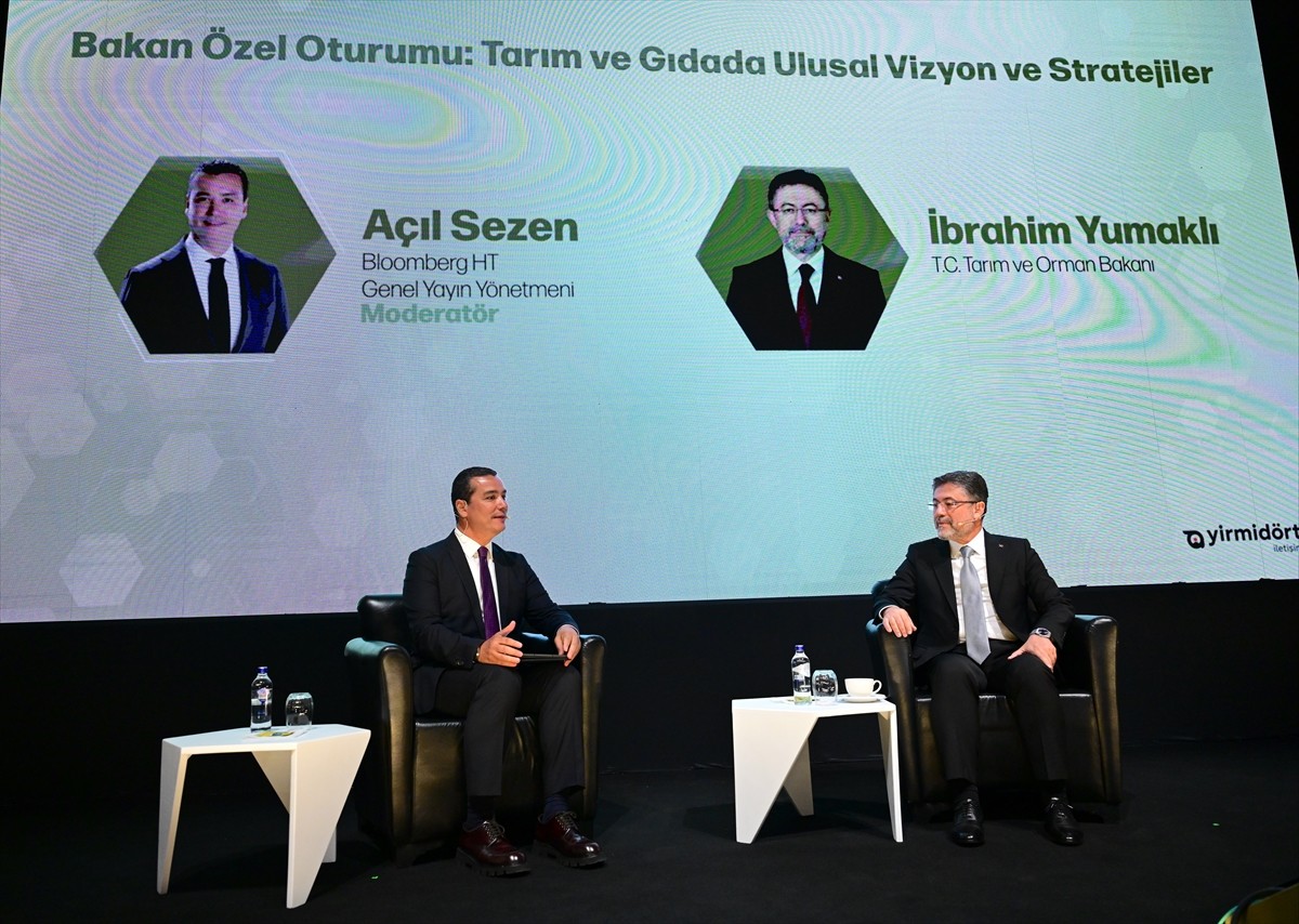 Tarım ve Orman Bakanı İbrahim Yumaklı, Bloomberg HT tarafından düzenlenen "Sürdürülebilir Tarım ve...